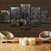 Jurassic Park Dinosaurs 2 - Movie 5 Panel Canvas Art Wall Decor