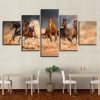 Kick The Dust Up Wild Mustangs - Animal 5 Panel Canvas Art Wall Decor