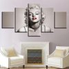 Lady Marilyn Monroe - Famous Person 5 Panel Canvas Art Wall Decor