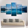 Lake Mountain Blue Sky White Cloud - Nature 5 Panel Canvas Art Wall Decor