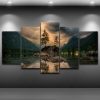 Lake Thunder Storm 1 - Nature 5 Panel Canvas Art Wall Decor