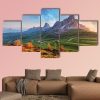 Landscape Nature Mountain In Alps - Nature 5 Panel Canvas Art Wall Decor