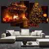 Large Christmas Tree 2 - Christmas 5 Panel Canvas Art Wall Decor