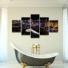 Las Vegas Strip At Night - Nature 5 Panel Canvas Art Wall Decor