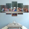 Last Supper Landscape - Abstract 5 Panel Canvas Art Wall Decor