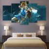 Legend Of Zelda Link - Gaming 5 Panel Canvas Art Wall Decor