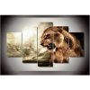 Leopard - Animal 5 Panel Canvas Art Wall Decor