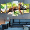 Leopard Queen - Animal 5 Panel Canvas Art Wall Decor