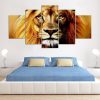 Lion 09 - Animal 5 Panel Canvas Art Wall Decor