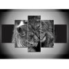 Lion 7 - Animal 5 Panel Canvas Art Wall Decor