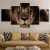 Lion 8 - Animal 5 Panel Canvas Art Wall Decor