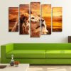Lion Contemplating The Sky 01 - Animal 5 Panel Canvas Art Wall Decor