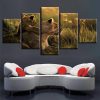 Lion Family 02 - Animal 5 Panel Canvas Art Wall Decor