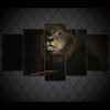 Lion King 1 - Animal 5 Panel Canvas Art Wall Decor
