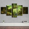 Little Girl Was Reading - Abstract 5 Panel Canvas Art Wall Decor