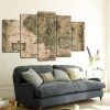 Map of Middle Earth - The Lord of the Rings - Movie 5 Panel Canvas Art Wall Decor
