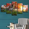 Maple Tree Sunshine 01 - Nature 5 Panel Canvas Art Wall Decor