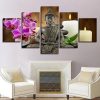Meditating Buddha 2 - Religion 5 Panel Canvas Art Wall Decor
