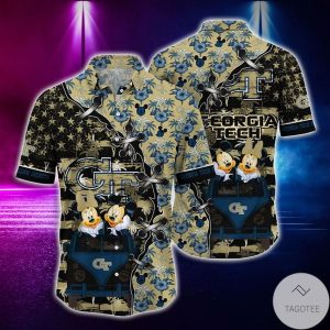Mickey Mouse Georgia Tech Yellow Jackets Ncaa Hawaiian Shirt