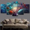 Milky Way 1 - Space 5 Panel Canvas Art Wall Decor