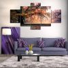 Misty Fall Walk - Nature 5 Panel Canvas Art Wall Decor