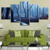 Misty Forest - Nature 5 Panel Canvas Art Wall Decor