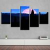 Moon And Mountain - Nature 5 Panel Canvas Art Wall Decor