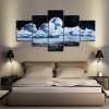 Moon Clouds - Space 5 Panel Canvas Art Wall Decor