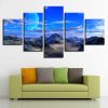 Moon Mountain - Nature 5 Panel Canvas Art Wall Decor
