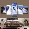Mountain And Rivers Waterfall - Nature 5 Panel Canvas Art Wall Decor