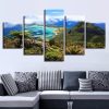 Mountain Beach And Blue Sky White Cloud 1 - Nature 5 Panel Canvas Art Wall Decor
