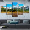 Mountain Blue Sky - Nature 5 Panel Canvas Art Wall Decor