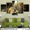 Mountain Cave Sunshine Tiger - Animal 5 Panel Canvas Art Wall Decor