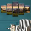 Mountain Green 02 - Nature 5 Panel Canvas Art Wall Decor