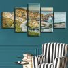 Mountain Ladder And Sea - Nature 5 Panel Canvas Art Wall Decor