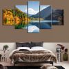 Mountain Lake Landscape 1 - Nature 5 Panel Canvas Art Wall Decor