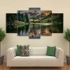 Mountain Lake View - Nature 5 Panel Canvas Art Wall Decor