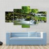 Mountain Stream In A Tropical Rain Forest - Nature 5 Panel Canvas Art Wall Decor