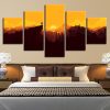 Mountain Sunrise - Nature 5 Panel Canvas Art Wall Decor