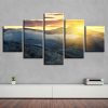 Mountain Sunset Sunshine - Nature 5 Panel Canvas Art Wall Decor