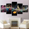 Musical Notes 2 - Music 5 Panel Canvas Art Wall Decor
