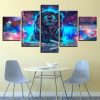 Nebula Lion Constellation - Animal 5 Panel Canvas Art Wall Decor