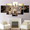 New York City Building Aerial View - Nature 5 Panel Canvas Art Wall Decor