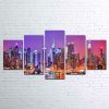 New York Skyline - Landscape 5 Panel Canvas Art Wall Decor