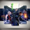 Nightmare Before Christmas Jack Skellington 3 - Cartoon 5 Panel Canvas Art Wall Decor