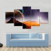 Non Habitable Planetary System In Deep Space - Nature 5 Panel Canvas Art Wall Decor