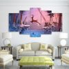 Nordic Deers In The Snow - Animal 5 Panel Canvas Art Wall Decor