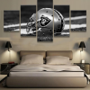 Oakland Raiders Helmet Football - Sport 5 Panel Canvas Art Wall Decor