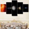 Our Solar System 3 - Space 5 Panel Canvas Art Wall Decor