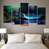 Outter World Aurora Borealis - Space 5 Panel Canvas Art Wall Decor